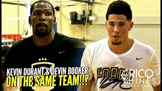 Kevin Durant amp Devin Booker TEAM UP at Rico Hines UCLA Run CRAZY SCORING CLINIC [upl. by Tenahs]