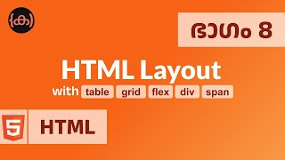 8 HTML Layout  table  flex  grid  div  span  Code Malayalam [upl. by Thynne]