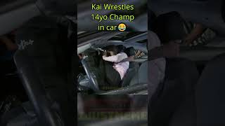 Kai Cenat Wrestles Young Champ In Car Jitsu💀 Mafiathon 2 shorts fyp amp [upl. by Zetniuq]