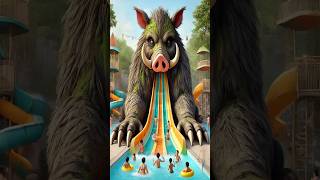 healing funny Wild boar Waterslide [upl. by Beckman892]