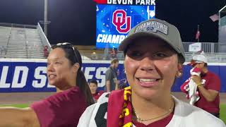 Oklahoma Softball  WCWS Postgame Interviews [upl. by Kendrah]