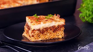 Greek Pastitsio  Easy Baked Pasta Recipe [upl. by Nallek]