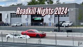 10 Minutes of Drag racing at Roadkill Nights 2024  Matt Hagan Nitro Funny Car Burnout [upl. by Esirtal]