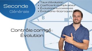 Contrôle corrigé  Evolutions  Seconde  Coefficient multiplicateur  taux dévolution [upl. by Kessel]