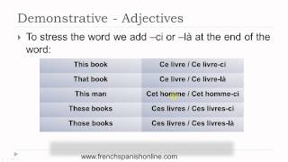 Demonstrative Adjectives in French [upl. by Ynots278]