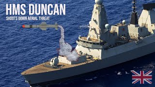 HMS Duncan eliminates aerial threat close to RAF base near Cyprus while on Mediterranean task [upl. by Ximena912]