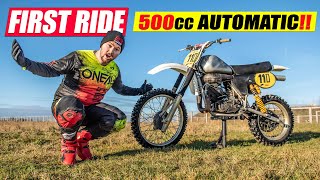 Riding an AUTOMATIC 500cc 2 Stroke Dirt Bike [upl. by Nilya138]