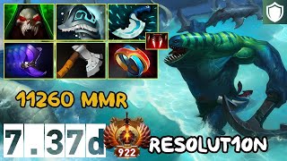 Offlane Tidehunter Kraken Swell  11260 MMR  Resolut1on  737d  Immortal Dota [upl. by Baerl708]