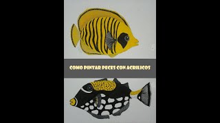 Como pintar peces con acrilicos  how to paint fish [upl. by Ennaylime]