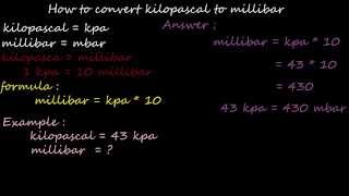 how to kilopascal kpa to millibar  pressure converter [upl. by Ytram]