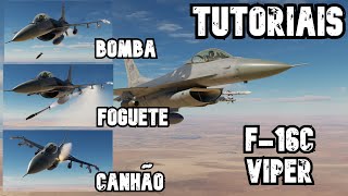 DCS Tutorial Básico sobre armamento não guiado do F16 Viper  BOMBAS FOGUETES E CANHÃO [upl. by Rebmyk]