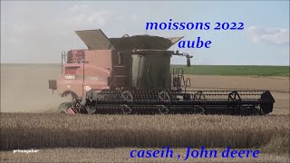 MOISSON 2022 CASEIH 8120  8240  JOHN DEERE S 680i  blé SAVIERES  AUBE [upl. by Peirce676]