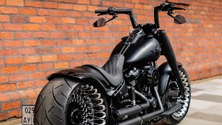 😈 Harley Fat Boy Ape hanger ‘Fat Box II’ by Box39 [upl. by Adnovad]