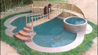 How To Build Luxury Swimming Pool In Wild Step by Step [upl. by Adnomal393]