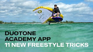 Duotone Academy App  11 New Freestyle Tricks [upl. by Sivrad54]