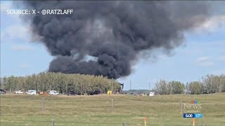 Gas well explosion in Alberta sends five to hospital [upl. by Idid]