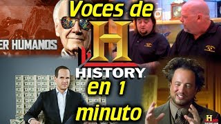 Voces de HISTORY CHANNEL en 1 minuto 05 [upl. by Teerpnam473]