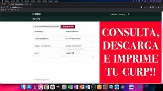 CONSULTA DESCARGA E IMPRIME TU CURP 2023 [upl. by Izzy691]