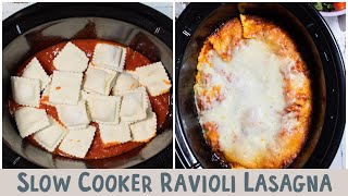 Slow Cooker Ravioli Lasagna EASIEST LASAGNA EVER 🍝 [upl. by Norahs205]