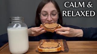 EATING PEANUT BUTTER amp NUTELLA ON BRIOCHE BREAD WITH SOME 325 DAIRY MILK  ASMR WITHOUT TALKING [upl. by Corene]