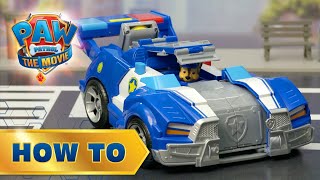 Chase Transforming City Cruiser PAW Patrol The Movie  How To Play [upl. by Allicserp]