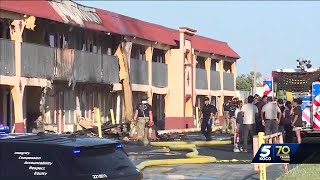 2 people taken to hospital after being rescued from fire that prompted evacuation at OKC hotel [upl. by Salokin]