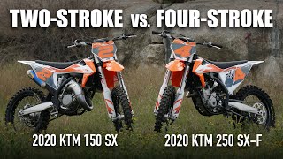 TwoStroke vs FourStroke KTM 150 SX vs KTM 250 SXF [upl. by Denman]