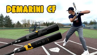 Hitting with the DEMARINI CF  BBCOR Baseball Bat Review [upl. by Harak]