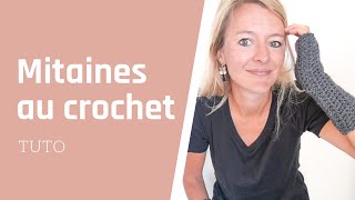 Leçon de crochet n°2  Réaliser des mitaines pour apprendre la demie bride et la bride [upl. by Nazarius]