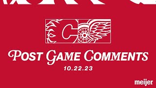 Dylan Larkin Alex DeBrincat Derek Lalonde Post Game  Oct 22 vs CGY [upl. by Potash]