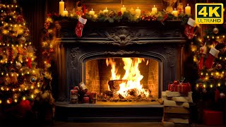 🔥 Christmas Fireplace 4K 12 HOURS Fireplace with Crackling Fire Sounds No Music [upl. by Osrock922]