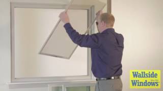 Wallside Windows Lift Out Slider Window Screen Operation [upl. by Buckels]