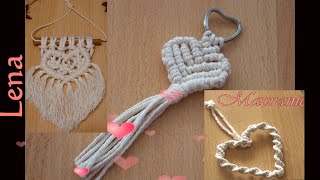 𝗠𝗮𝗰𝗿𝗮𝗺𝗲 with 𝗟𝗲𝗻𝗮  3x Makramee Herz  Macrame Heart [upl. by Anileda440]