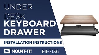 Under Desk Keyboard Drawer with Mouse Platform  Assembly MI7136 [upl. by Reiniar271]