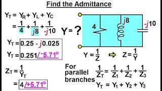 Electrical Engineering Ch 10 Alternating Voltages amp Phasors 69 of 82 Find Admittance [upl. by Drahser785]