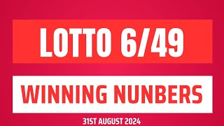 Lotto 649 Winning Numbers 31st August 2024 [upl. by Lash]