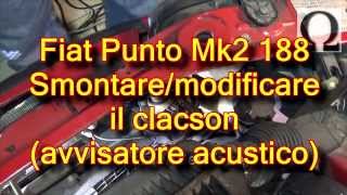 tutorial sostituzione cambio cambiare smontare clacson tromba avvisatore acustico fiat punto mk2 188 [upl. by Nodnab]