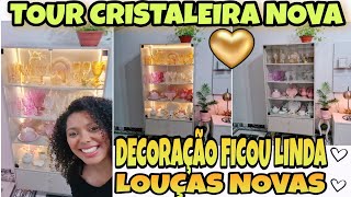 NOVA CRISTALEIRA  DECORAÇÃO NA CRISTALEIRA COM LOUÇAS NOVAS  FICOU LINDA DEMAIS 🤍💕 [upl. by Dori]