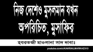 নিজ দেশেও মুসলমান যখন অপরিচিত মুসাফির  হযরতজী মাওলানা সাদ দাবাঃ [upl. by Cliffes]