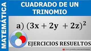 CUADRADO DE UN TRINOMIO  EJERCICIOS RESUELTOS [upl. by Irod623]