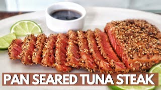 Pan Seared Tuna Steaks Recipe  Tuna Steak Recipes Seared  Tuna Steaks In Cast Iron Skillet [upl. by Lamrouex422]