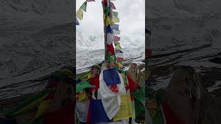 View from manaslu base camp 4800m manaslucircuit manaslu mountain nepal like subscribe [upl. by Tobie873]