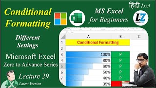 29 How to Apply Conditional Formatting  Microsoft Excel Free Course excel teacher education [upl. by Farny]