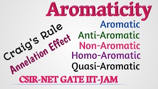 Aromaticity  Craigs Rule  Annelation Effect  Quasi aromatic  Organic Chemistry [upl. by Aymer366]