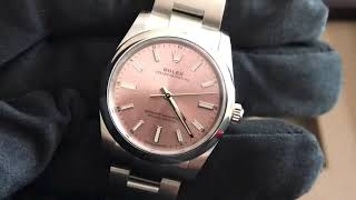 New Rolex Oyster Perpetual 124200 2020 pink dial [upl. by Atnahs]