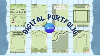 🍵 Digital Portfolio Template using Canva  Border Design  Canva Design  Charlz Arts [upl. by Gemperle]