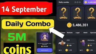 14 September 2024 daily combo Hamster Kombat Today 🔥 [upl. by Artap]