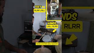 🧠 Limb independence with PARADIDDLES Beginner Drum Lesson shorts drumlessons paradiddle [upl. by Nedmac]