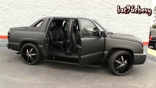 ULTIMATE AUDIO FLAT BLACK WRAP Chevy Avalanche on 26s  1080p HD [upl. by Settle]