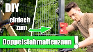 Doppelstabmattenzaun montieren  DIY Gartenzaun  Aufbau EINFACH erklärt [upl. by Eyssej]